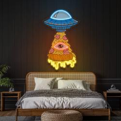 pizza ufo artwork led neon sign light 2