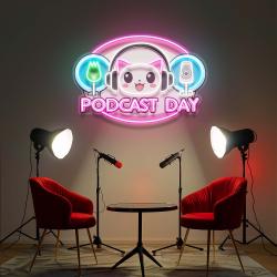 podcast day special artwork led neon sign light 1