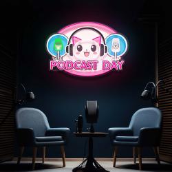 podcast day special artwork led neon sign light 3