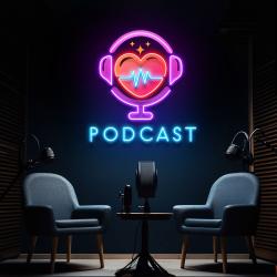 podcast studio led neon sign custom artwork design 2
