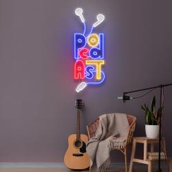 podcast studio led neon sign wire earphones artwork decoration 1