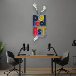 podcast studio led neon sign wire earphones artwork decoration 2