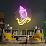 praying hands artwork led neon sign light 0