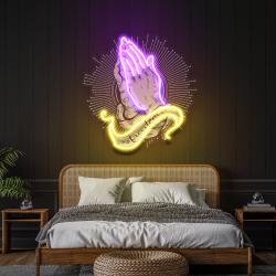 praying hands artwork led neon sign light 1