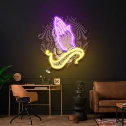 praying hands artwork led neon sign light 2