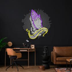 praying hands artwork led neon sign light 3