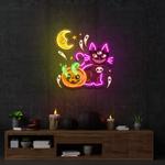 pumpkin cat halloween artwork led neon sign light 0