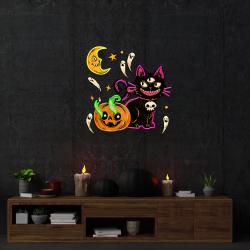 pumpkin cat halloween artwork led neon sign light 3