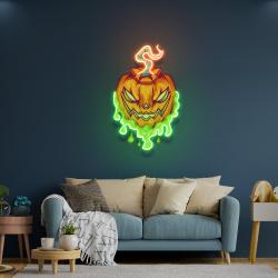 pumpkin monster artwork led neon sign light 1
