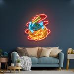 pumpkin ramen monster with halloween artwork led neon sign light 0