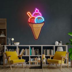 rainbow icecream cones artwork led neon sign light 1