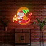 red chili mascot mexican restaurant decor artwork led neon sign light 0