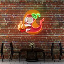 red chili mascot mexican restaurant decor artwork led neon sign light 1