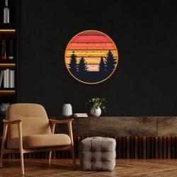 retro mountain sunset artwork led neon sign light 1 3