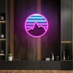 retro mountain sunset artwork led neon sign light 1