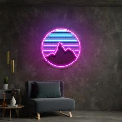 retro mountain sunset artwork led neon sign light 2
