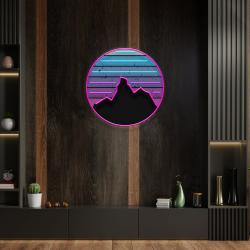 retro mountain sunset artwork led neon sign light 3