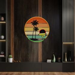 retro tropical sunset artwork led neon sign light 3