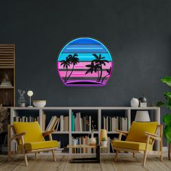 retro vintage style palm tree artwork led neon sign light 3