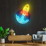 rocket artwork led neon sign light 0