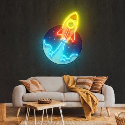 rocket artwork led neon sign light 1