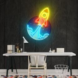 rocket artwork led neon sign light 2