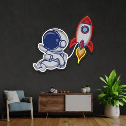 rocket astronaut art work led neon sign light 4