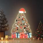 santa hat christmas tree led neon sign with festive ornaments and gifts 0