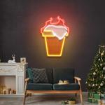 santa stuck in chimney art work led neon sign light 0
