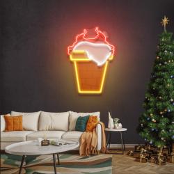 santa stuck in chimney art work led neon sign light 1