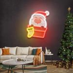 santa with sock art work led neon sign light 0