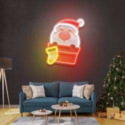 santa with sock art work led neon sign light 2