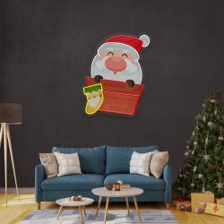 santa with sock art work led neon sign light 3
