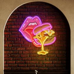sexy lips and hamburger artwork led neon sign light 1