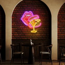 sexy lips and hamburger artwork led neon sign light 2
