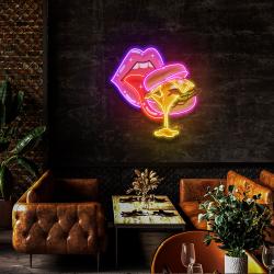 sexy lips and hamburger artwork led neon sign light 3