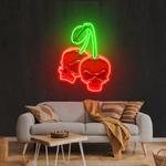 skull cherry artwork led neon sign light 0