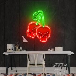skull cherry artwork led neon sign light 1