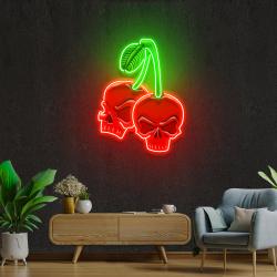 skull cherry artwork led neon sign light 2