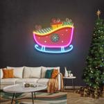 sleigh with gifts art work led neon sign light 0