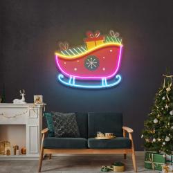 sleigh with gifts art work led neon sign light 1
