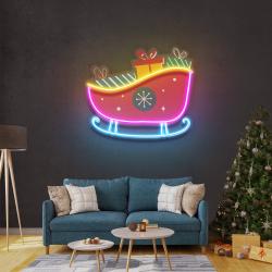 sleigh with gifts art work led neon sign light 2