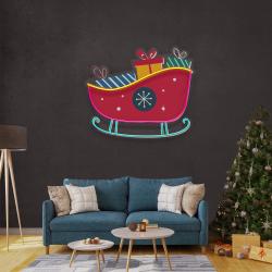 sleigh with gifts art work led neon sign light 3