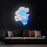 smoking zombie hand cartoon artwork led neon sign light 0