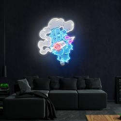 smoking zombie hand cartoon artwork led neon sign light 1