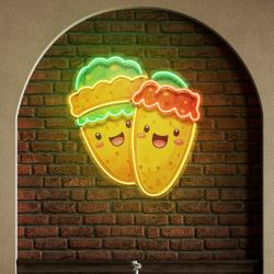 tacos color trait restaurant decor artwork led neon sign light 1
