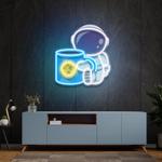 tea astronaut art work led neon sign light 0