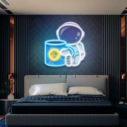 tea astronaut art work led neon sign light 2