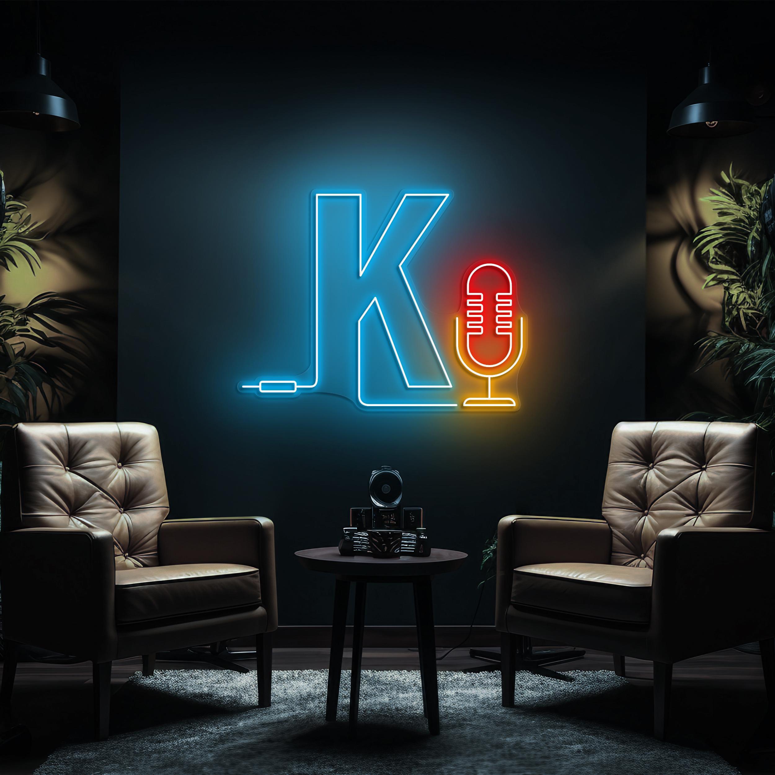 Podcast Neon Sign, Custom Letter with Microphone LED Light, Recording Room Wall Decor, Personalized Neon Sign for Studios,Radio, Music Clubs the art of neon sign 1723 0