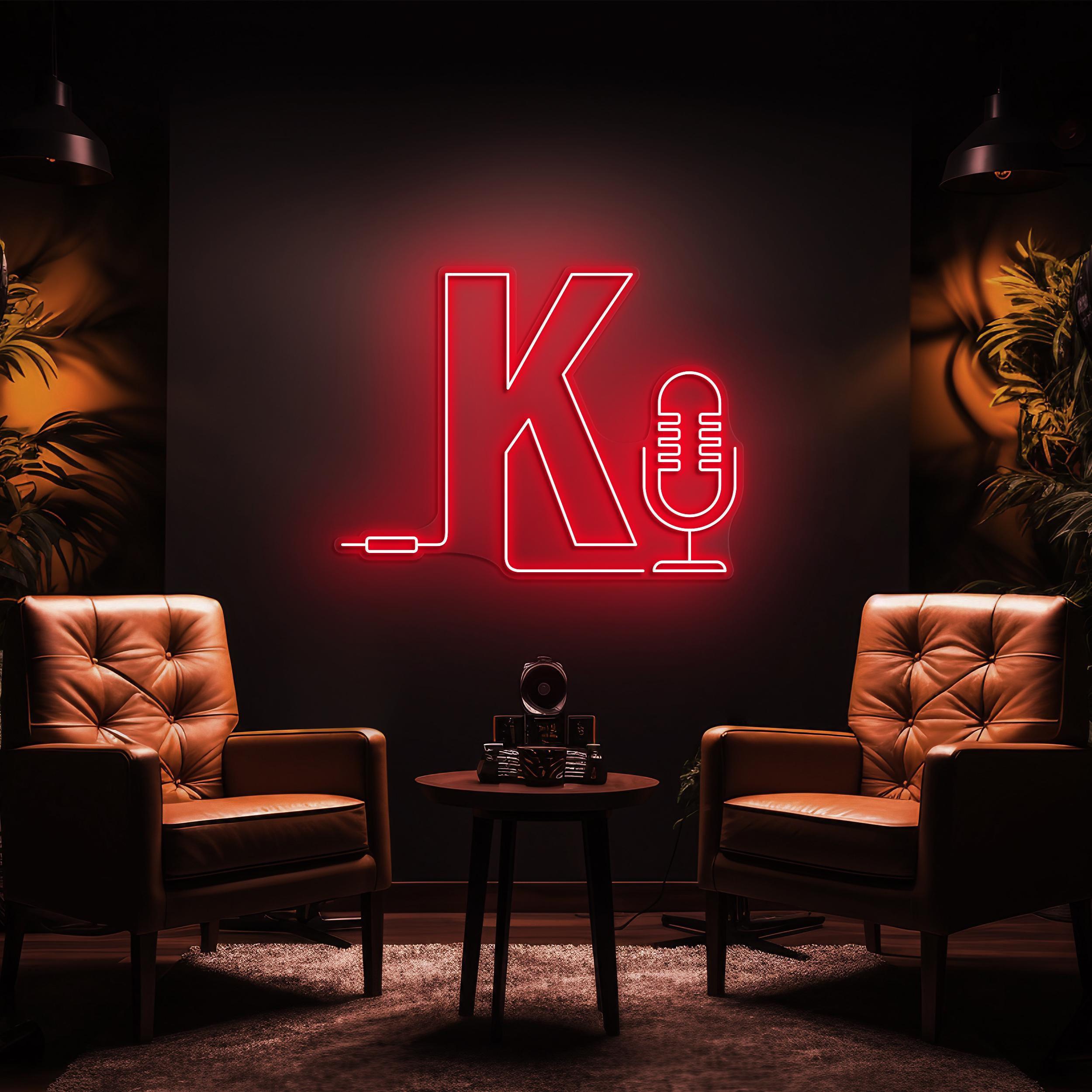 Podcast Neon Sign, Custom Letter with Microphone LED Light, Recording Room Wall Decor, Personalized Neon Sign for Studios,Radio, Music Clubs 3 the art of neon sign 1723 3
